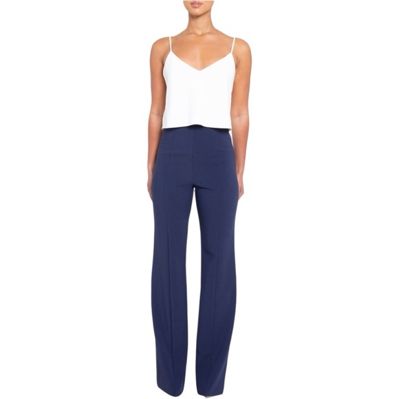 Black Halo Pants - Black Halo Isabella Pants Blue High Waisted Wide Leg Women's Sz 12